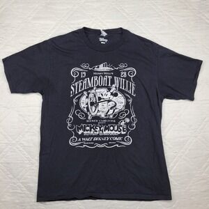 Disney Mickey Mouse Steamboat Willie black‎ T shirt men's L